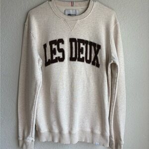 Les Deux Women's Cream Crewneck Varsity Sweater